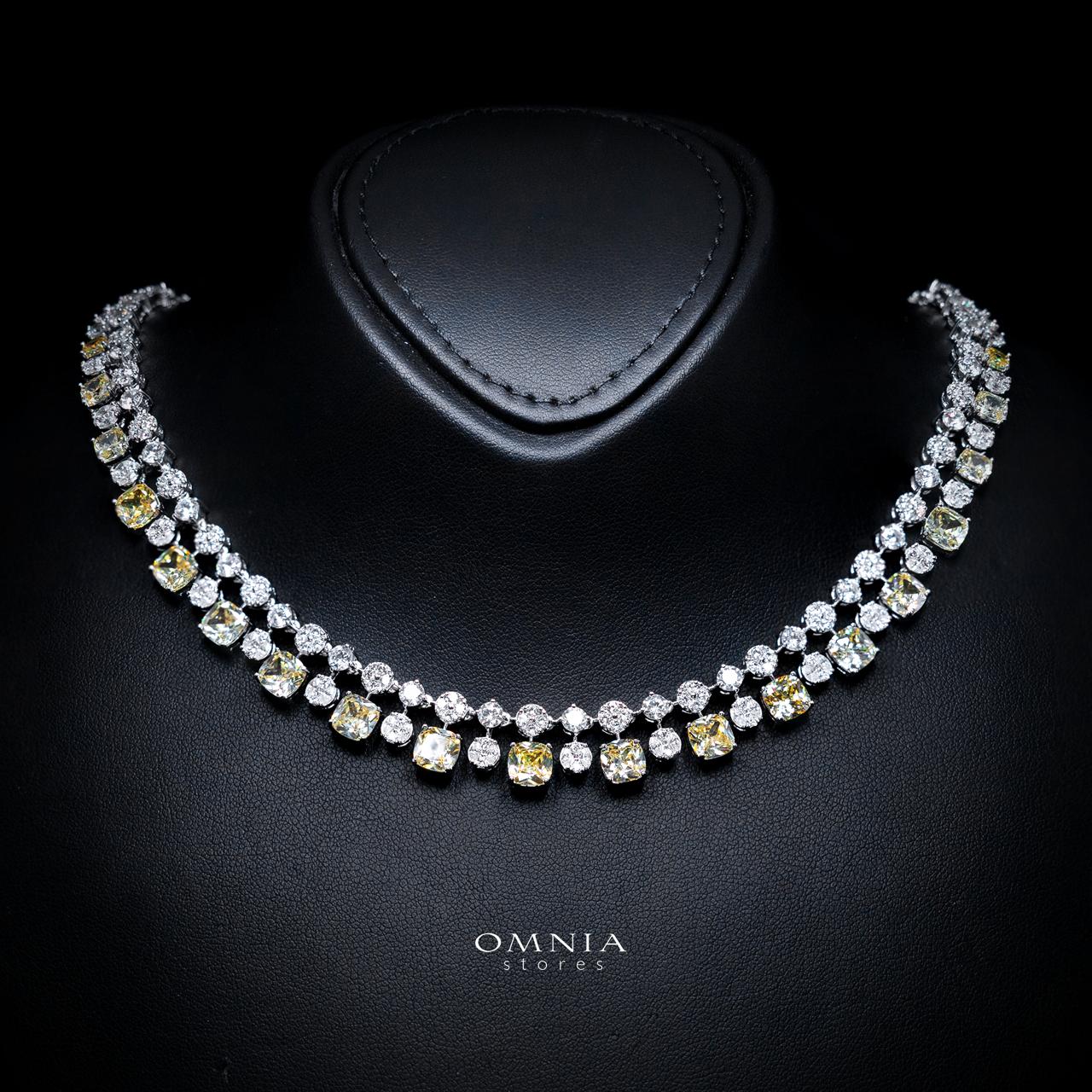 Maisie Yellow Luxury Bridal Full Set with High-Quality Simulated Diamonds – Rhodium Plated - Image 2