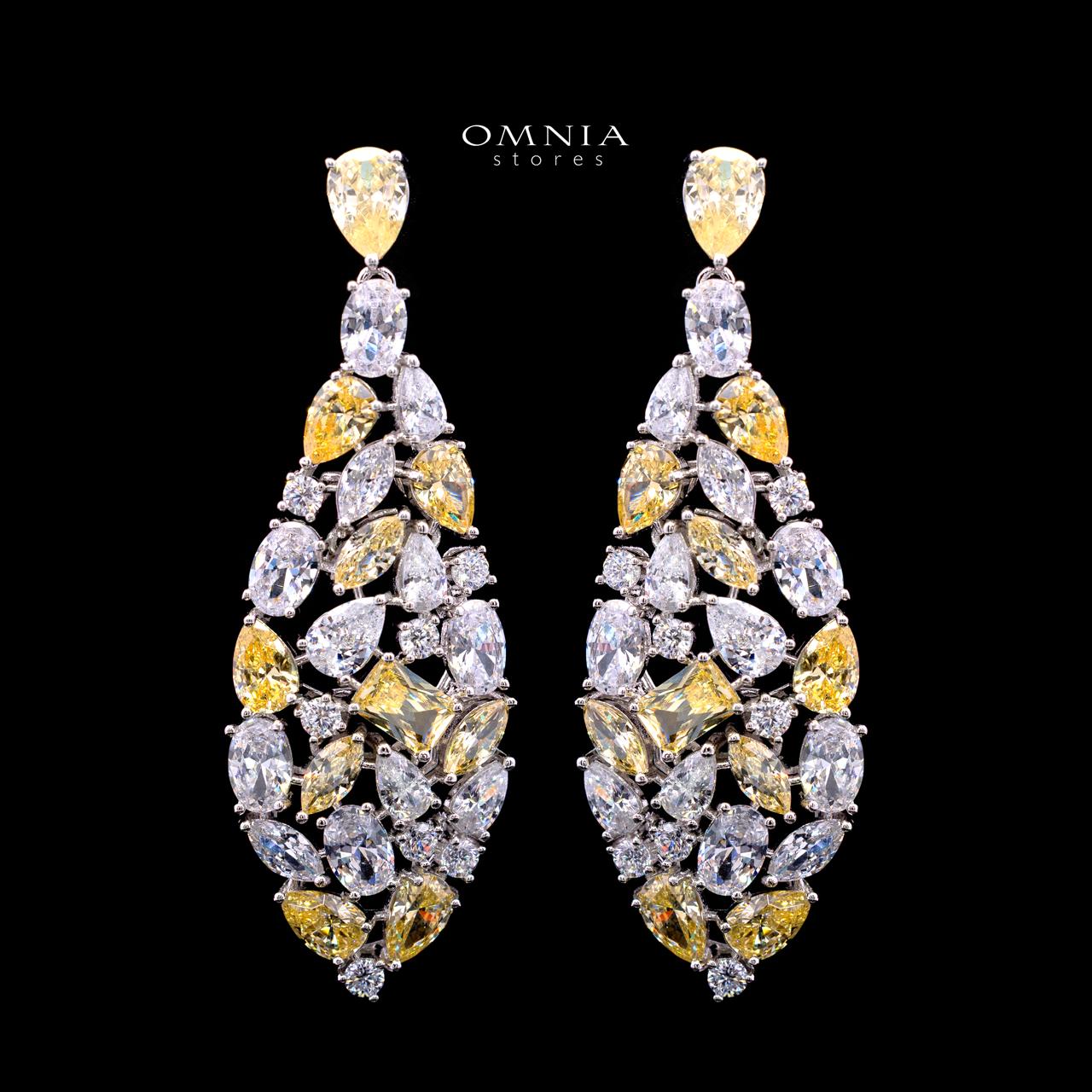 Maya Yellow Luxury Bridal Full Set with High-Quality Simulated Diamonds – Rhodium Plated - Image 4
