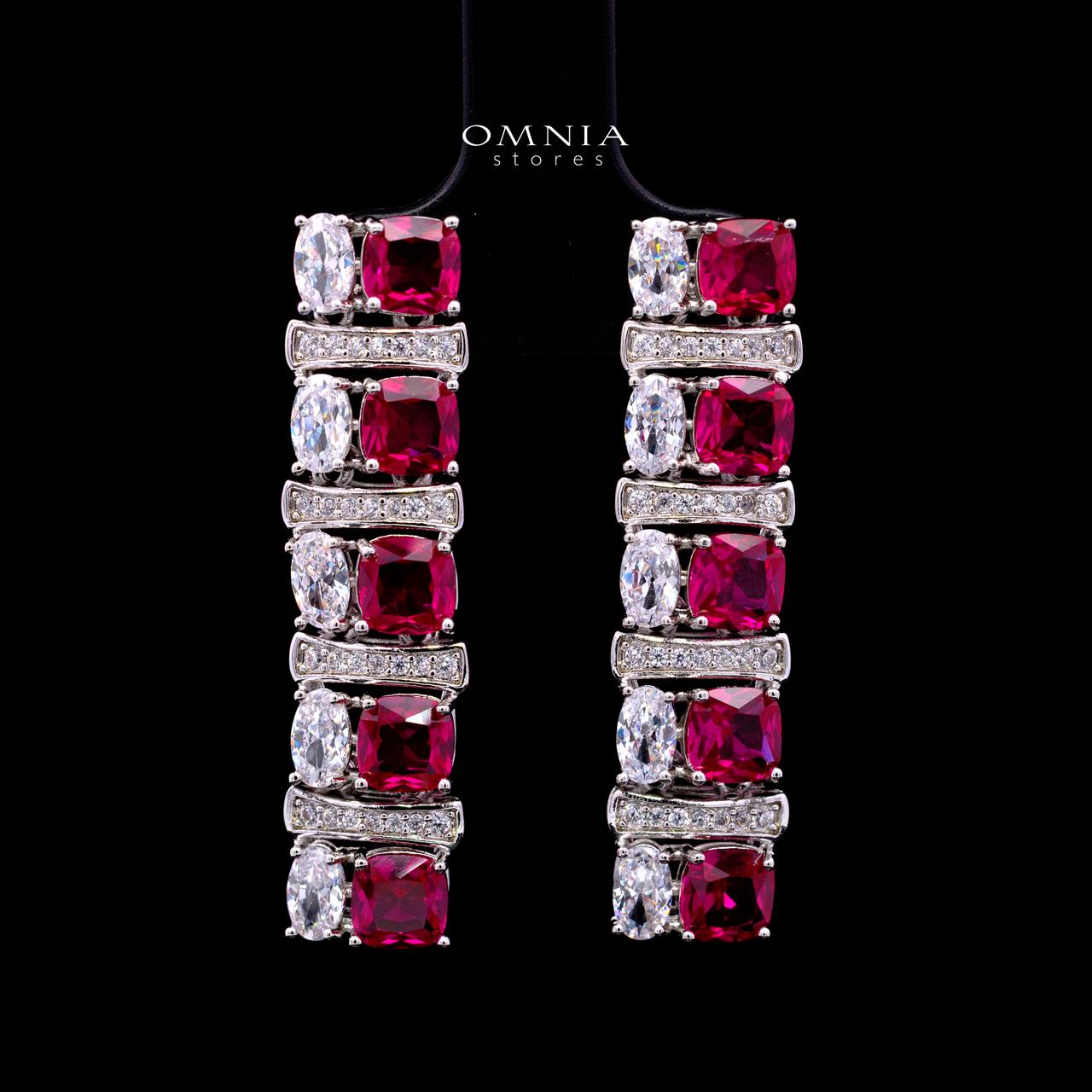 Marley Red Bridal Full Set with High-Quality Simulated Diamonds – Rhodium Plated - Image 4