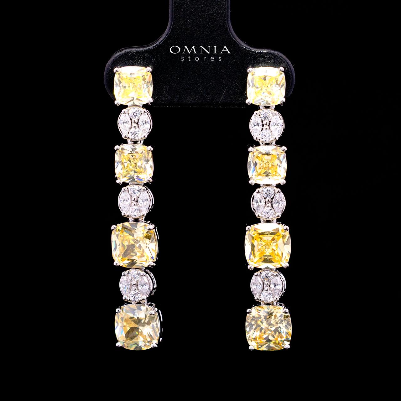 Maisie Yellow Luxury Bridal Full Set with High-Quality Simulated Diamonds – Rhodium Plated - Image 4