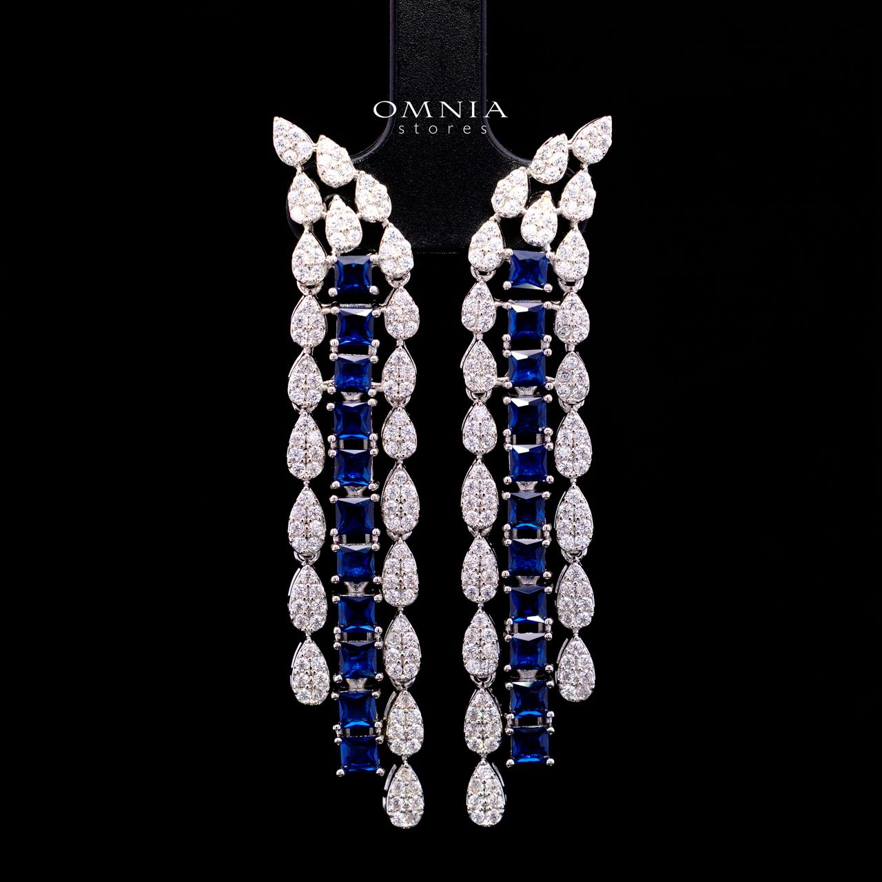 Trinity Blue Luxury Bridal Full Set with High-Quality Simulated Diamonds – Rhodium Plated - Image 4
