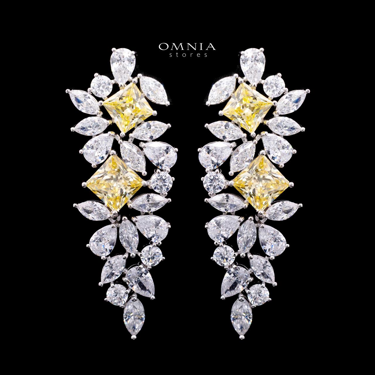 Christine Yellow Luxury Bridal Full Set with High-Quality Simulated Diamonds – Rhodium Plated - Image 4
