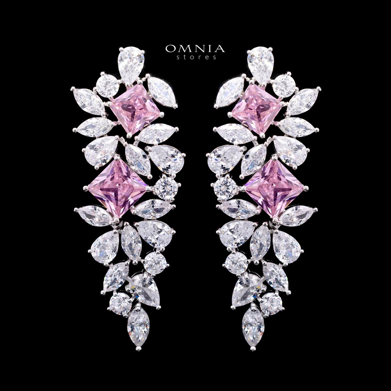 Christine Pink Luxury Bridal Full Set with High-Quality Simulated Diamonds – Rhodium Plated - Image 4