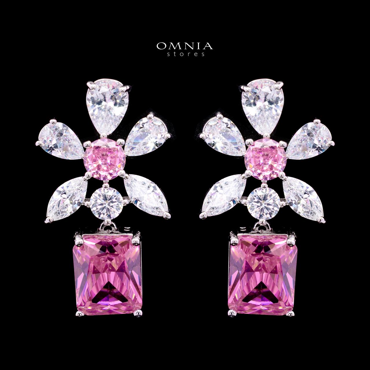 Rizza Pink Luxury Bridal Full Set with High-Quality Simulated Diamonds – Rhodium Plated - Image 4