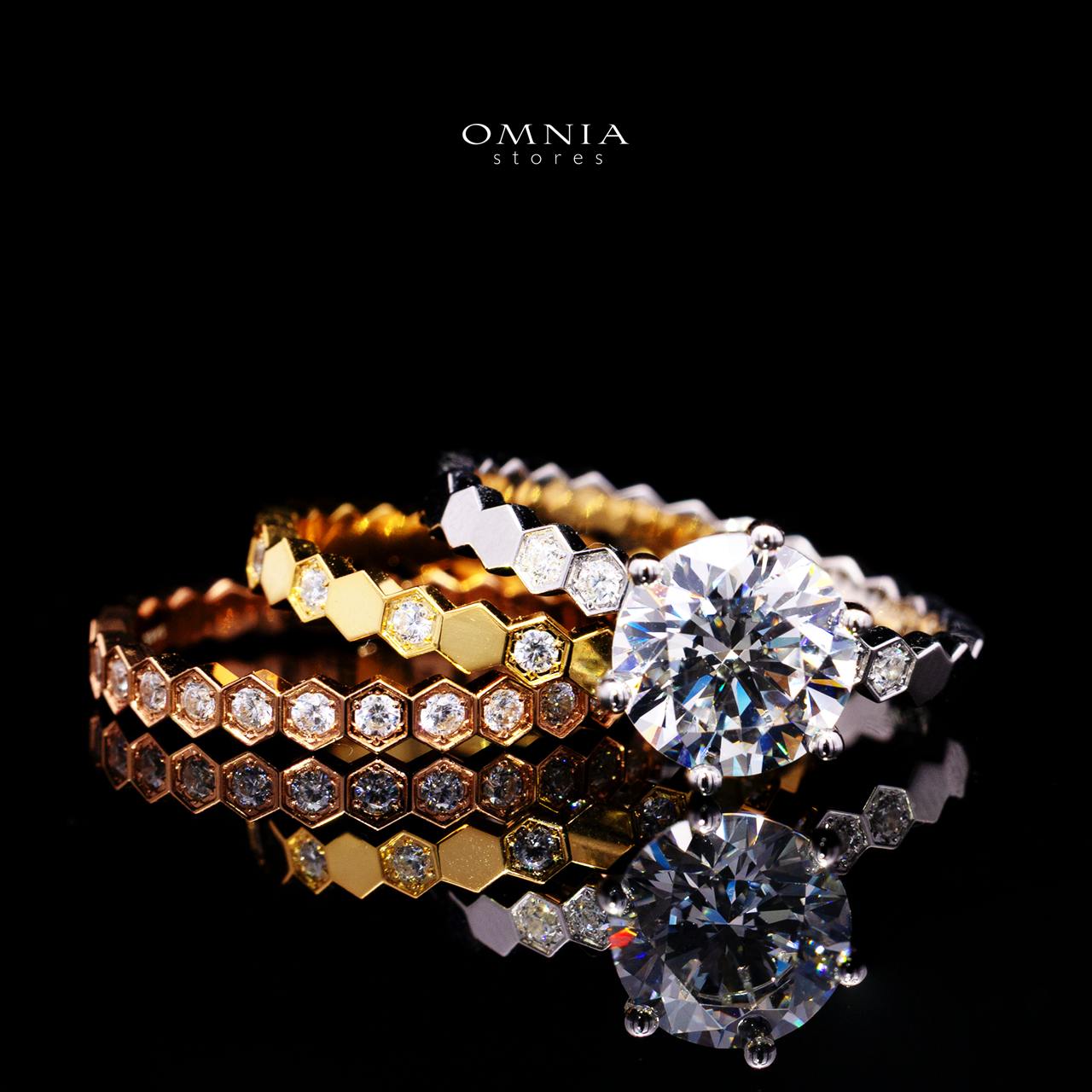 Agnese Tricolor Ring with Certificate | High-Quality Premium Simulated Diamonds in 925 Sterling Silver - Image 5