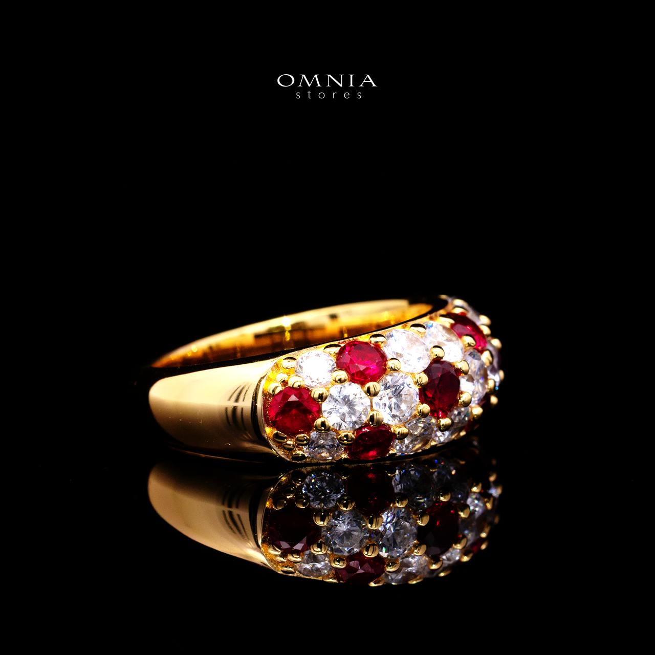 Angie Gold-Plated Ring with Certified Premium Simulated Diamonds in 925 Sterling Silver - Image 3