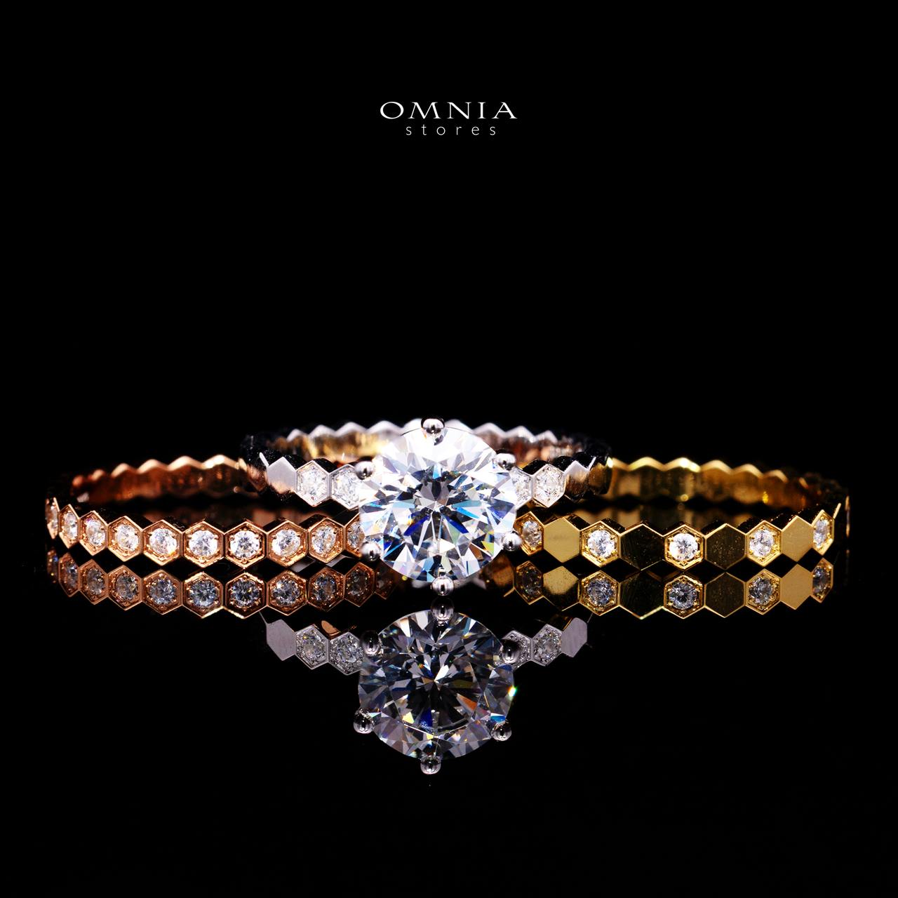 Agnese Tricolor Ring with Certificate | High-Quality Premium Simulated Diamonds in 925 Sterling Silver - Image 4