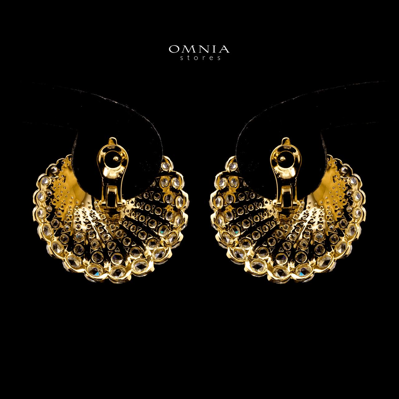 Maria Gold Premium Rhodium-Plated Alloy Earrings with High-Quality Simulated Diamonds - Image 3