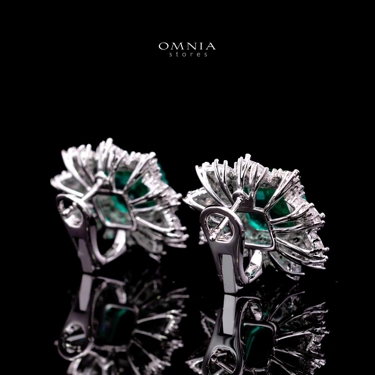 Harleen Green Earrings with Certified High-Quality Premium Simulated Diamonds in 925 Sterling Silver - Image 3