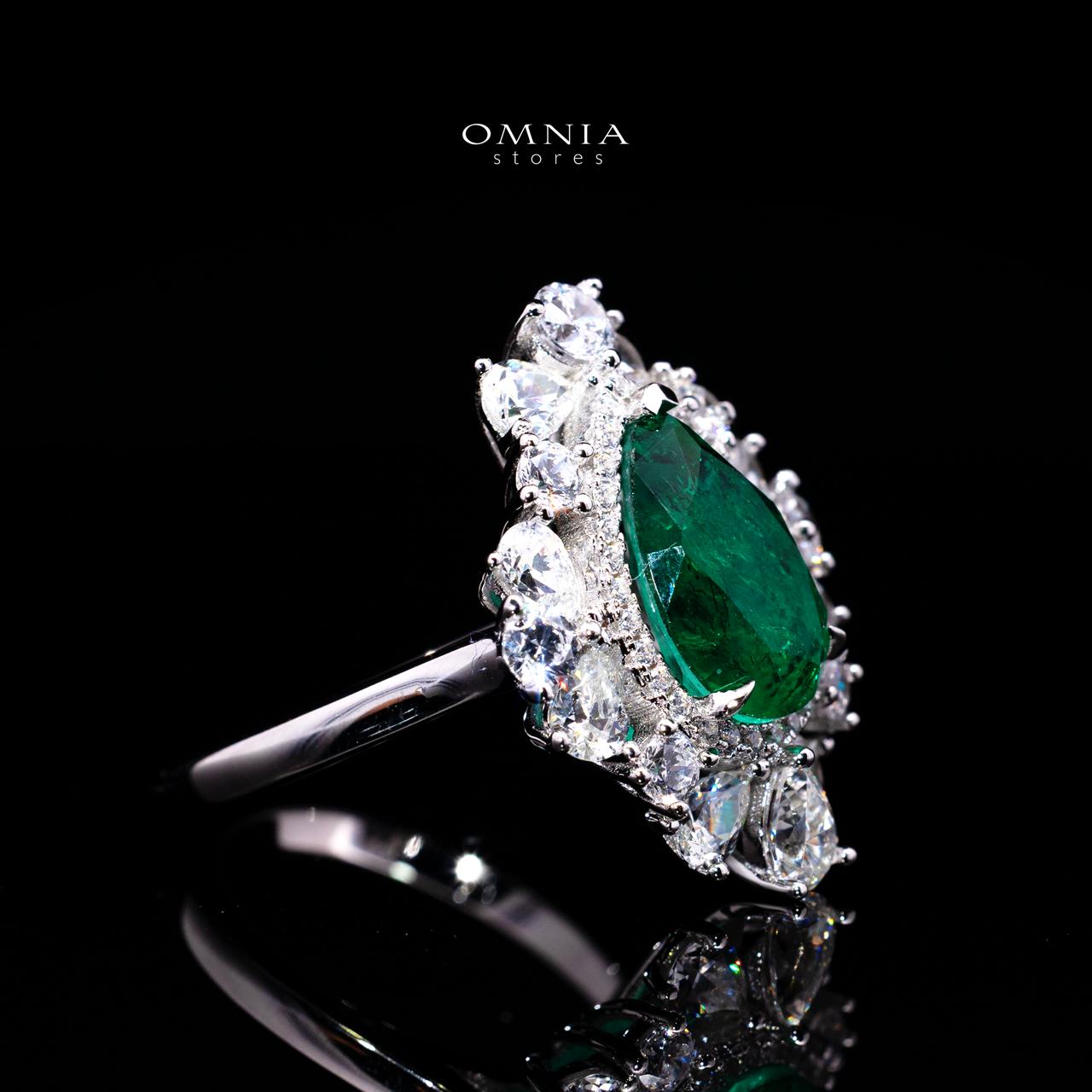 Destiny Green Ring with Certified Premium Simulated Diamonds in 925 Sterling Silver - Image 3