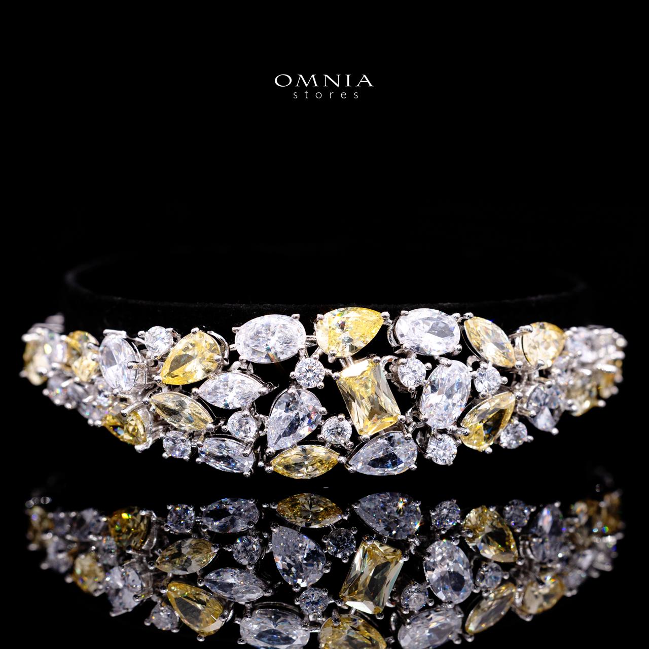 Maya Yellow Luxury Bridal Full Set with High-Quality Simulated Diamonds – Rhodium Plated - Image 3