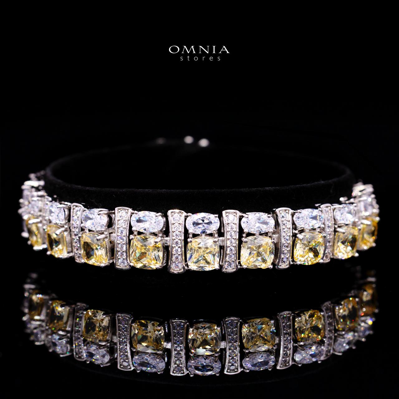 Marley Yellow Bridal Full Set with High-Quality Simulated Diamonds – Rhodium Plated - Image 3