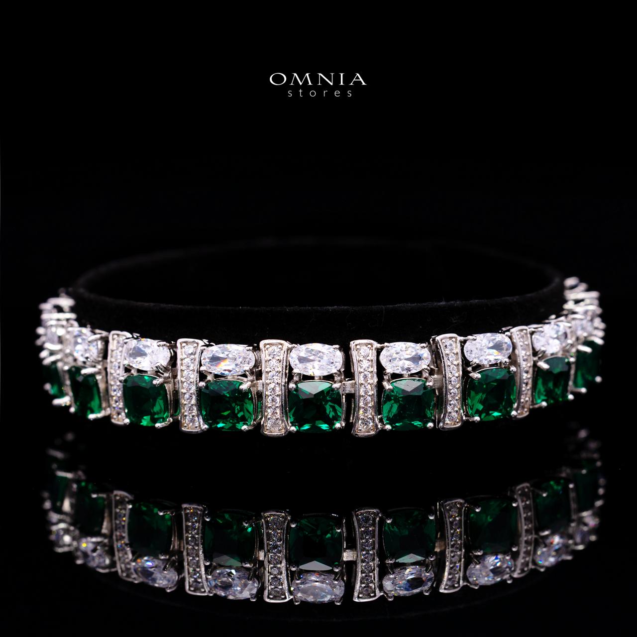 Marley Green Bridal Full Set with High-Quality Simulated Diamonds – Rhodium Plated - Image 3