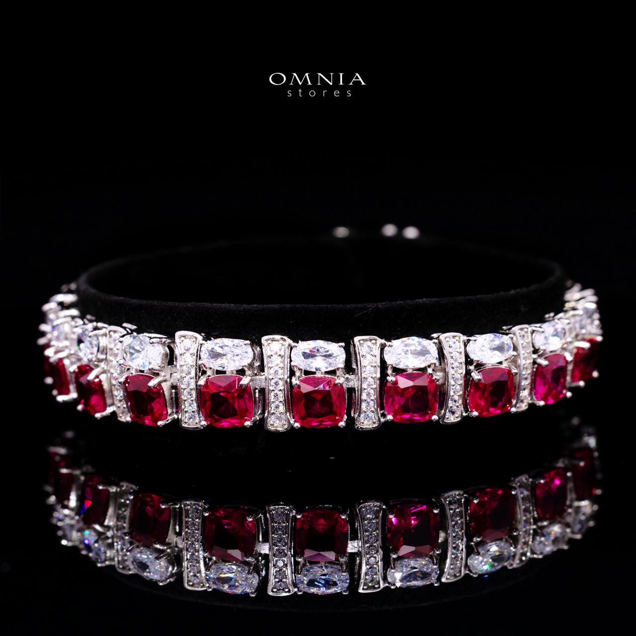 Marley Red Bridal Full Set with High-Quality Simulated Diamonds – Rhodium Plated - Image 3