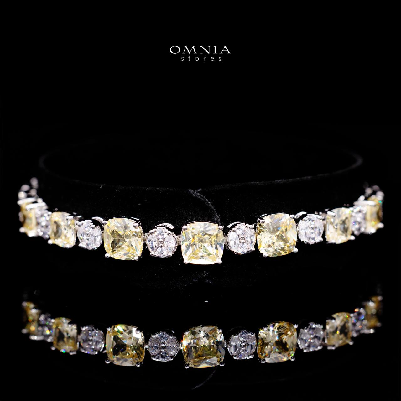 Maisie Yellow Luxury Bridal Full Set with High-Quality Simulated Diamonds – Rhodium Plated - Image 3