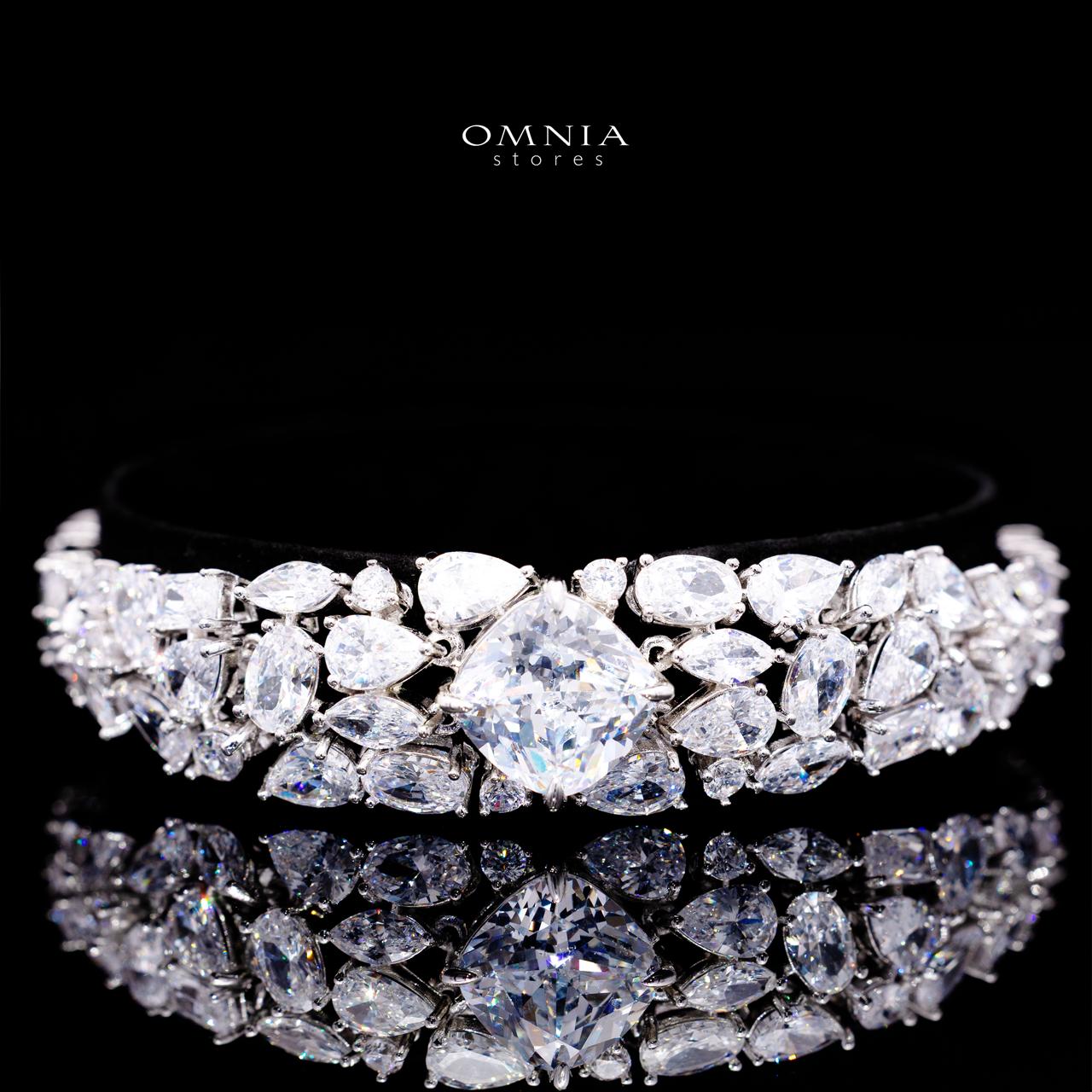 Roxane White Luxury Bridal Full Set with High-Quality Simulated Diamonds – Rhodium Plated - Image 3