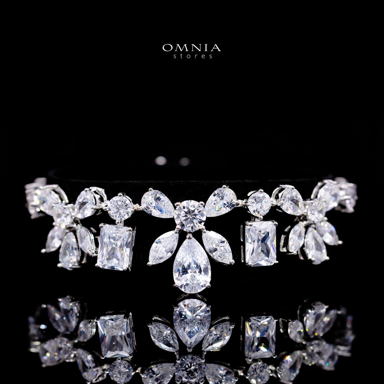Rizza White Luxury Bridal Full Set with High-Quality Simulated Diamonds – Rhodium Plated - Image 3