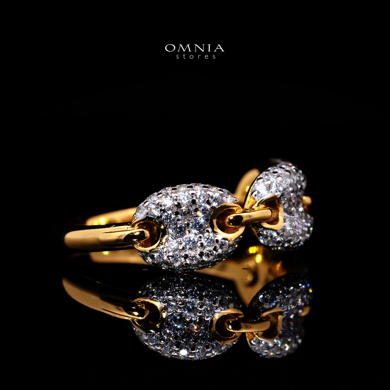 Esmelyn Gold-Plated Ring with Certified Premium Simulated Diamonds in 925 Sterling Silver - Image 3