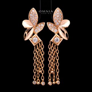 Althea Rose Gold Premium Rhodium-Plated Alloy Earring with High-Quality Simulated Diamonds