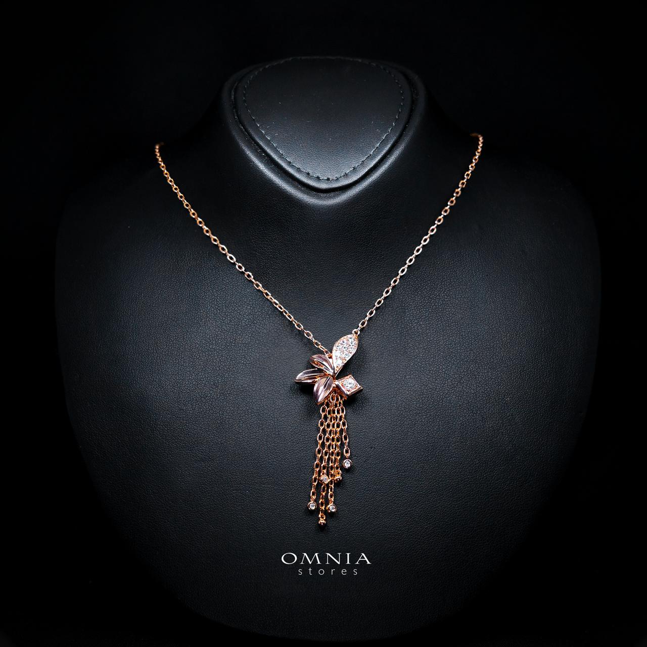 Althea Rose Gold Premium Rhodium-Plated Alloy Necklace with High-Quality Simulated Diamonds - Image 2