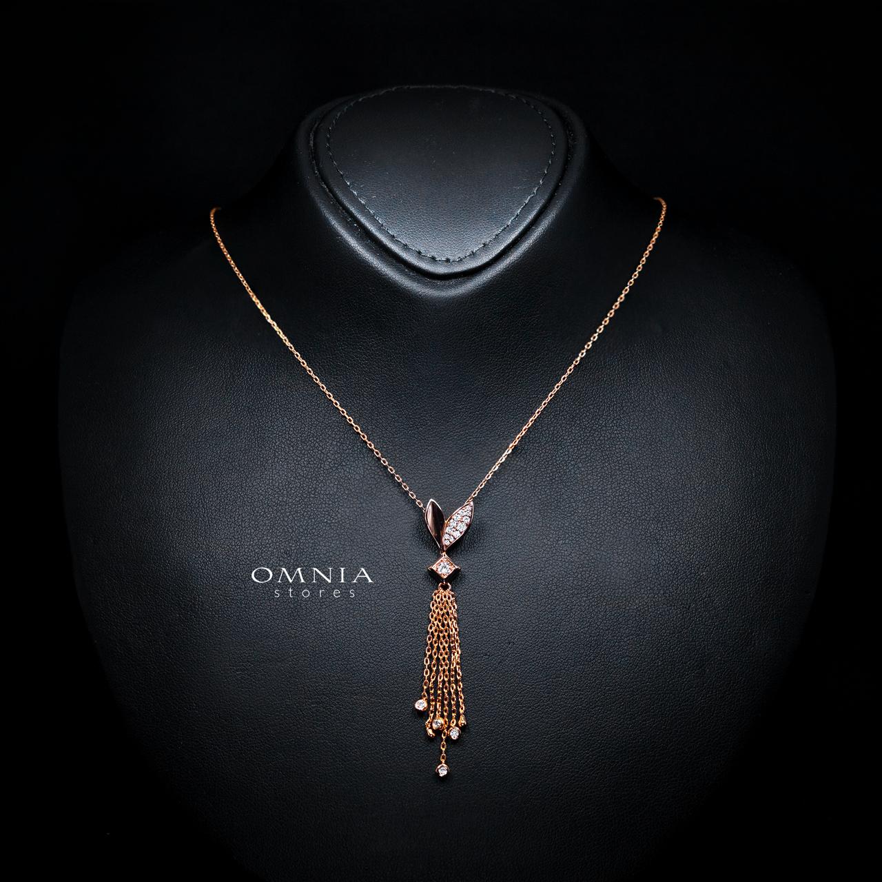 Carla Rose Gold Premium Rhodium-Plated Alloy Necklace with High-Quality Simulated Diamonds - Image 2