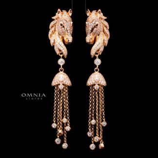 Agatha Rose Gold Premium Rhodium-Plated Alloy Earrings with High-Quality Simulated Diamonds