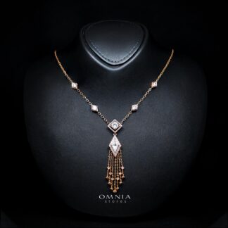 Octavia Rose Gold Premium Rhodium-Plated Alloy Necklace with High-Quality Simulated Diamonds