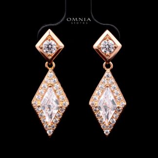 Octavia Rose Gold Premium Rhodium-Plated Alloy Earring with High-Quality Simulated Diamonds
