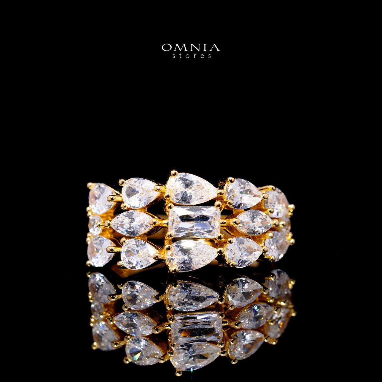 Carina Gold Luxury Bridal Full Set with High-Quality Simulated Diamonds, Rhodium Plated - Image 5