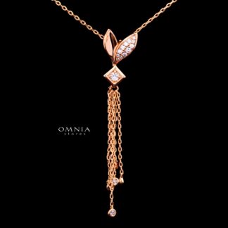 Carla Rose Gold Premium Rhodium-Plated Alloy Necklace with High-Quality Simulated Diamonds