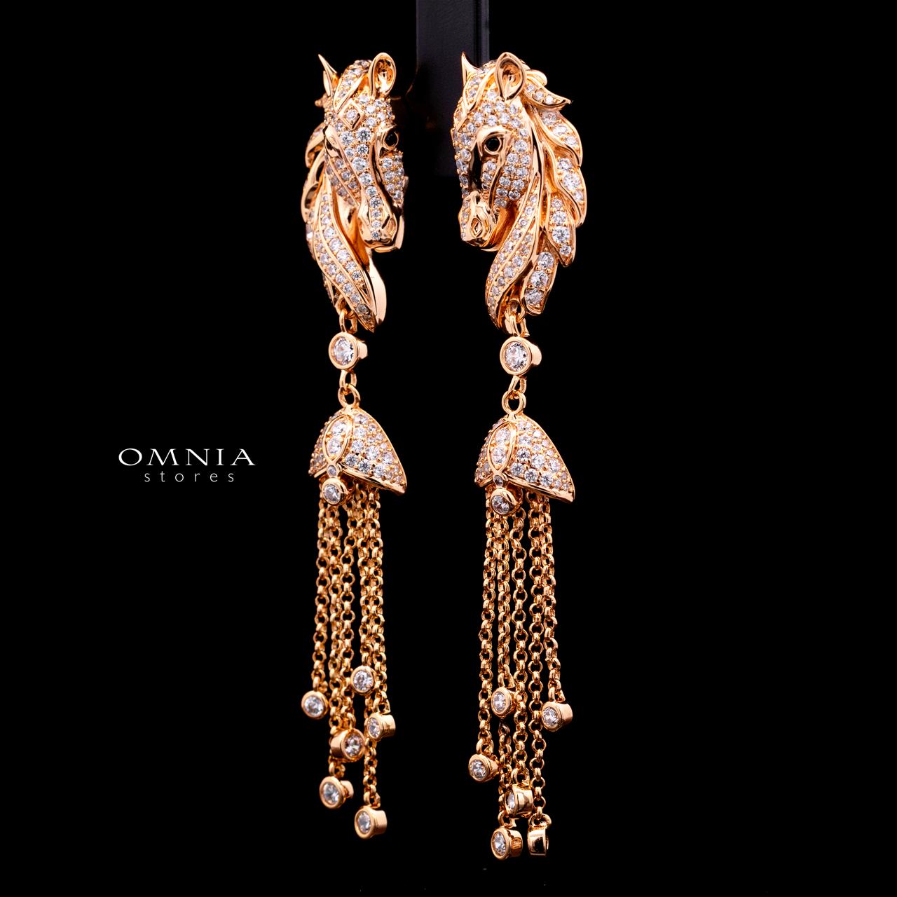 Agatha Rose Gold Premium Rhodium-Plated Alloy Earrings with High-Quality Simulated Diamonds - Image 2