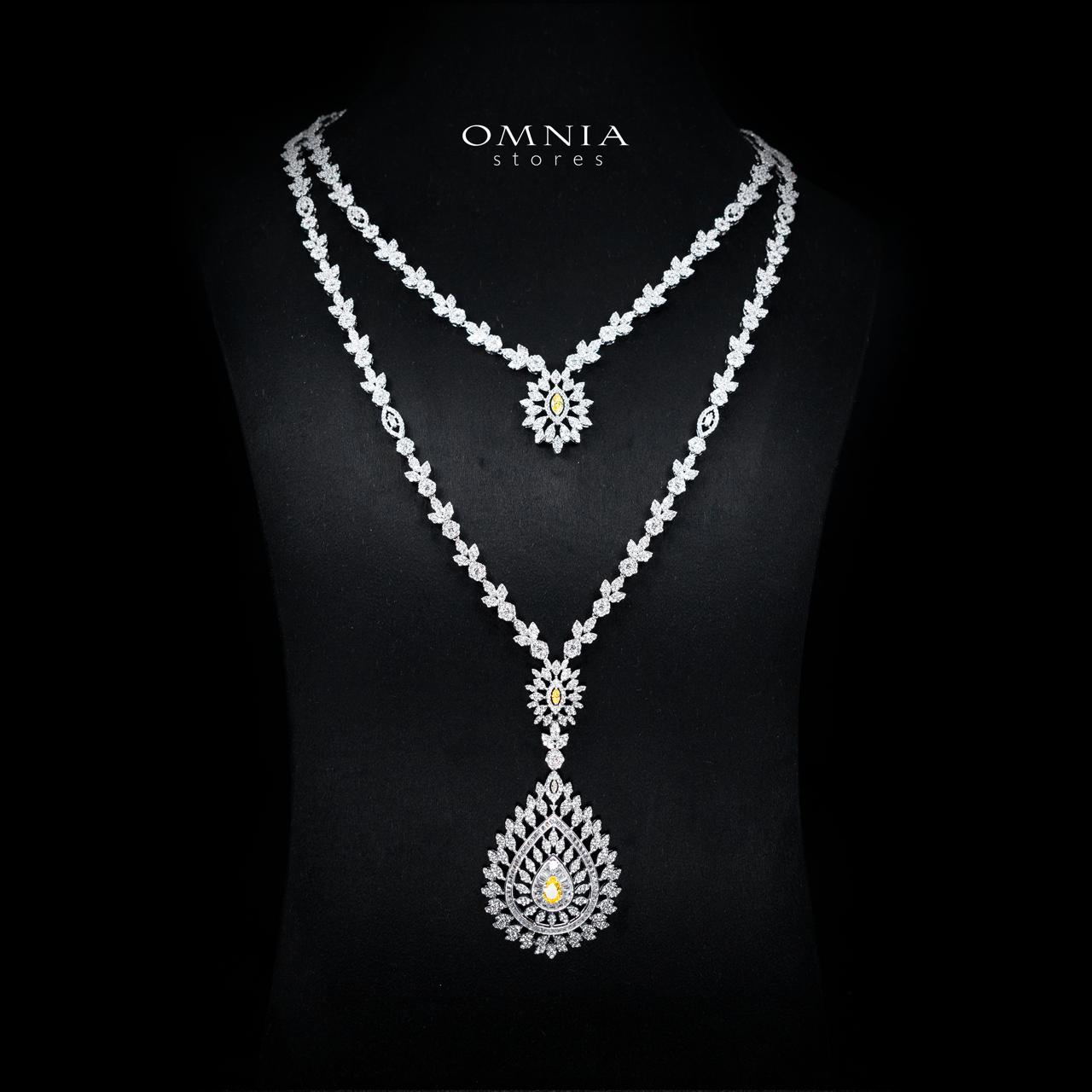 Keyla Yellow Luxury Bridal Long Chain Full Set with High-Quality Simulated Diamonds - Image 2