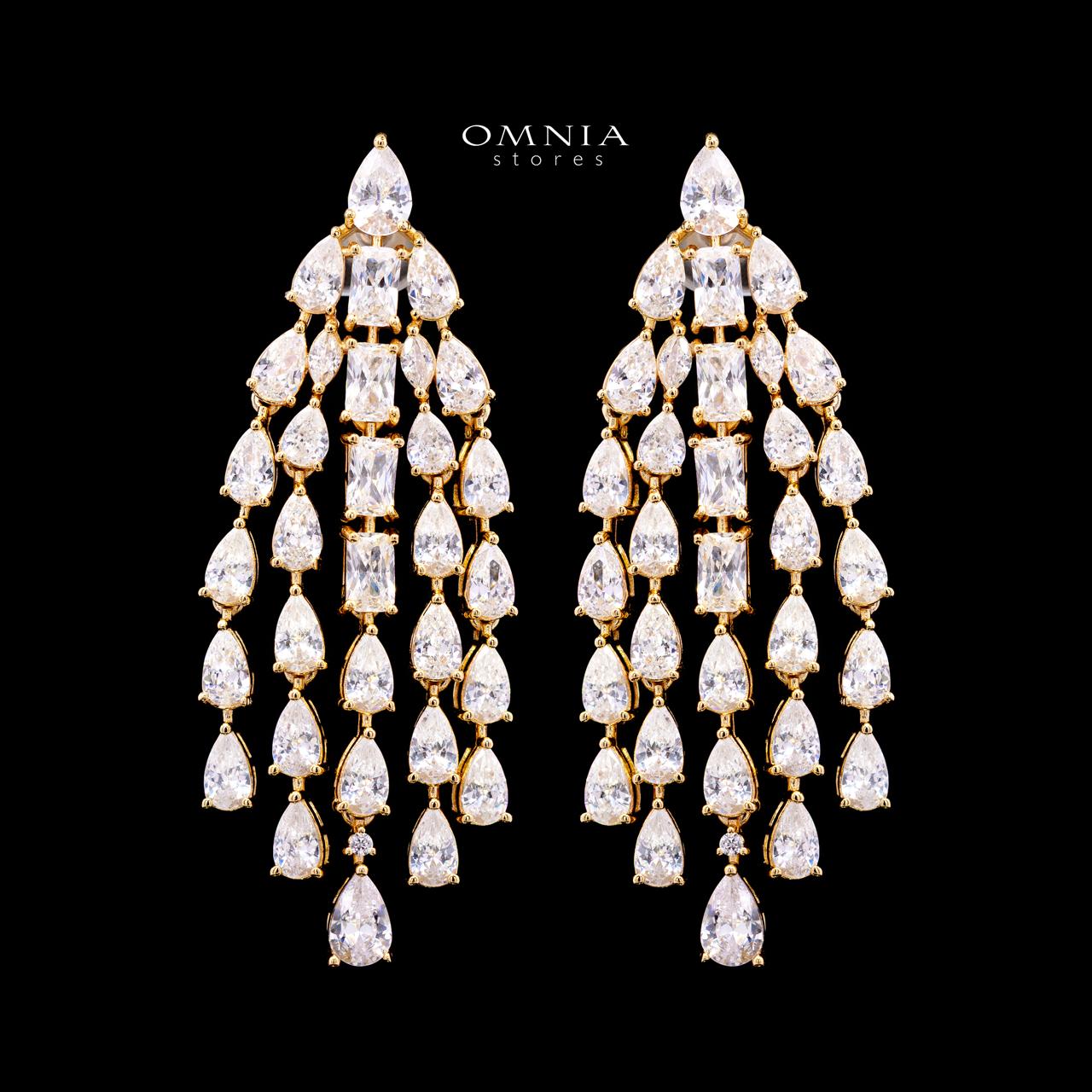 Carina Gold Luxury Bridal Full Set with High-Quality Simulated Diamonds, Rhodium Plated - Image 4