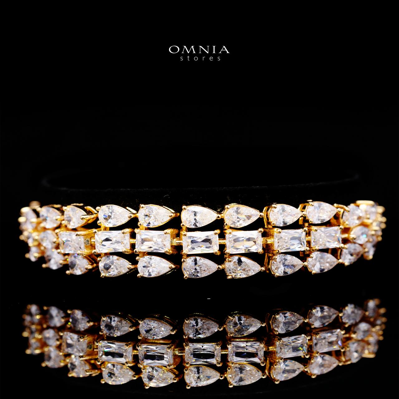 Carina Gold Luxury Bridal Full Set with High-Quality Simulated Diamonds, Rhodium Plated - Image 3