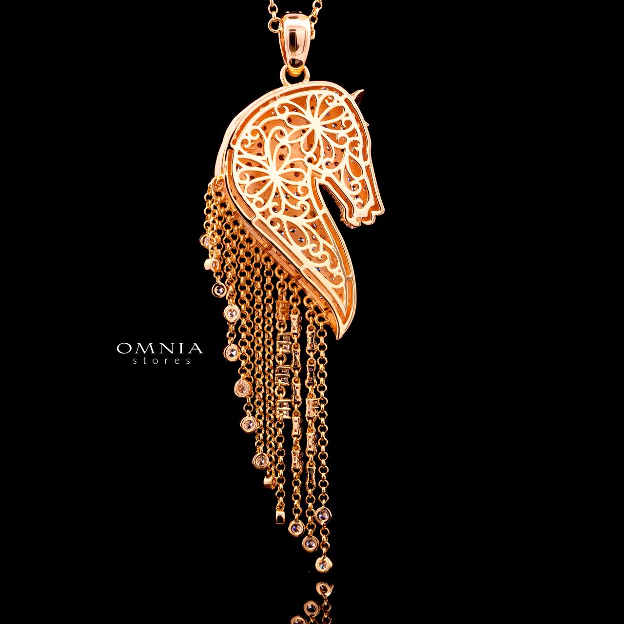 Agatha Rose Gold Premium Rhodium-Plated Alloy Necklace with High-Quality Simulated Diamonds - Image 3