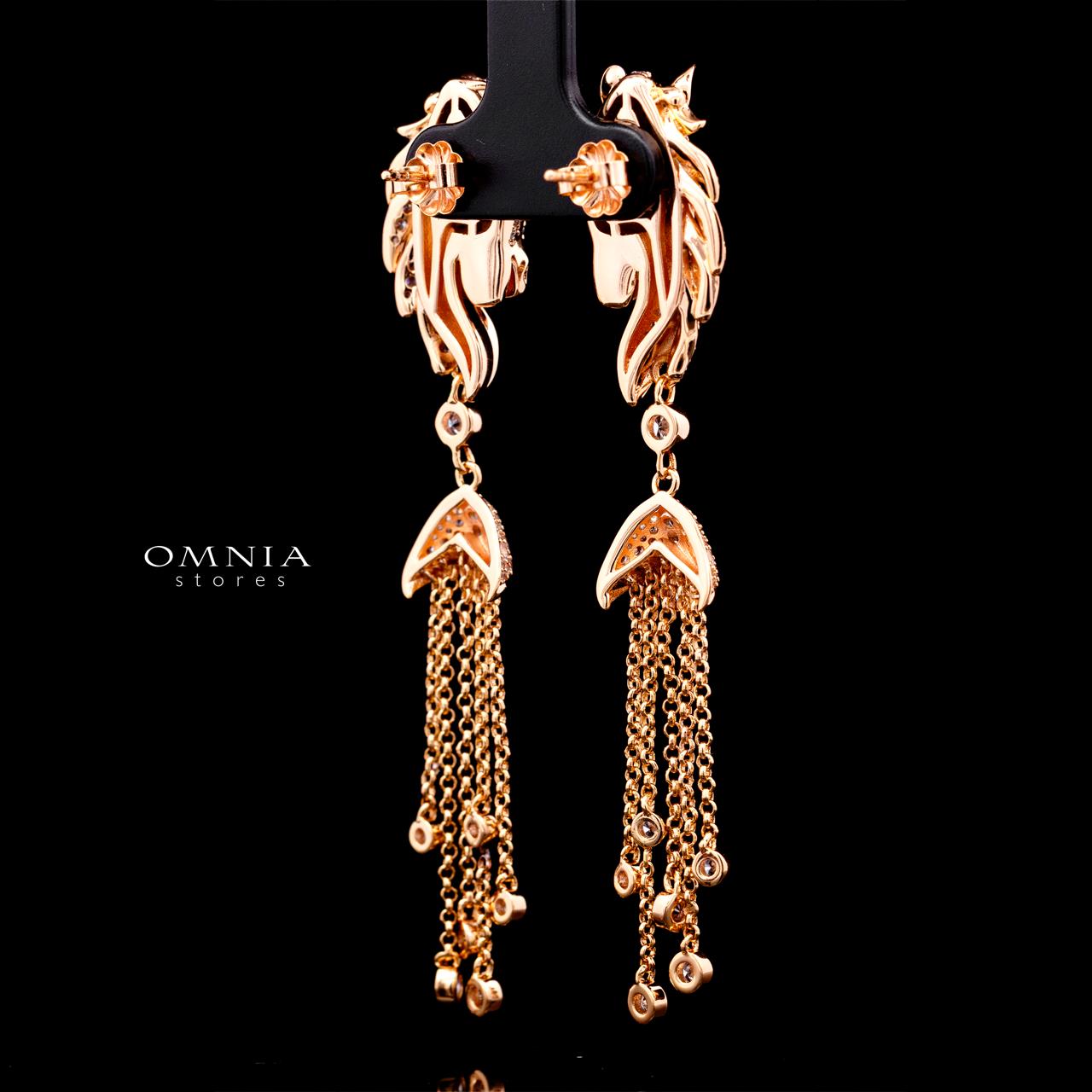 Agatha Rose Gold Premium Rhodium-Plated Alloy Earrings with High-Quality Simulated Diamonds - Image 3